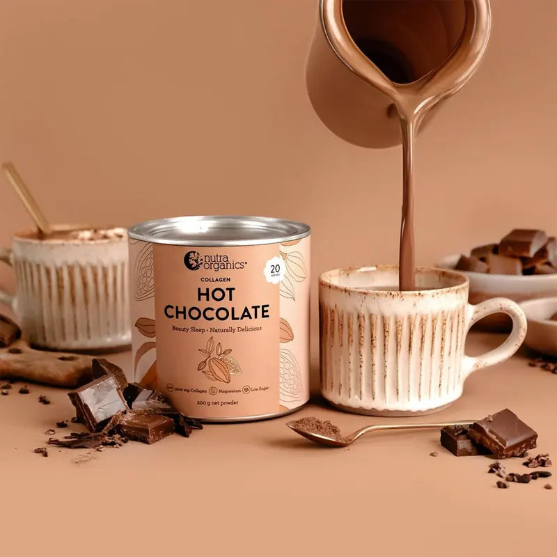 Nutra Organics Collagen Hot Chocolate, 200g - Healthy Snacks NZ