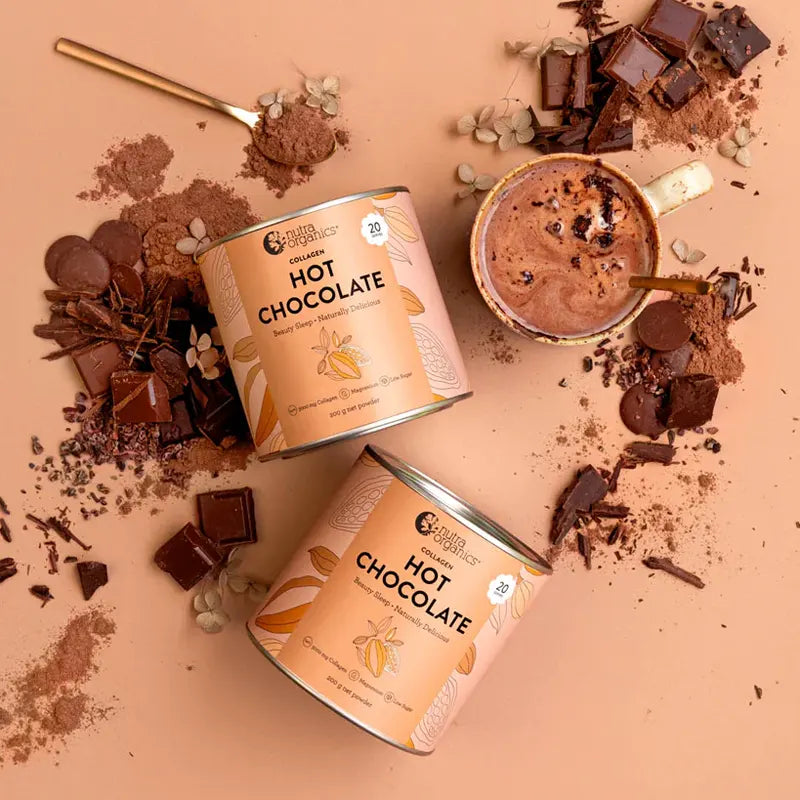 Nutra Organics Collagen Hot Chocolate, 200g - Healthy Snacks NZ