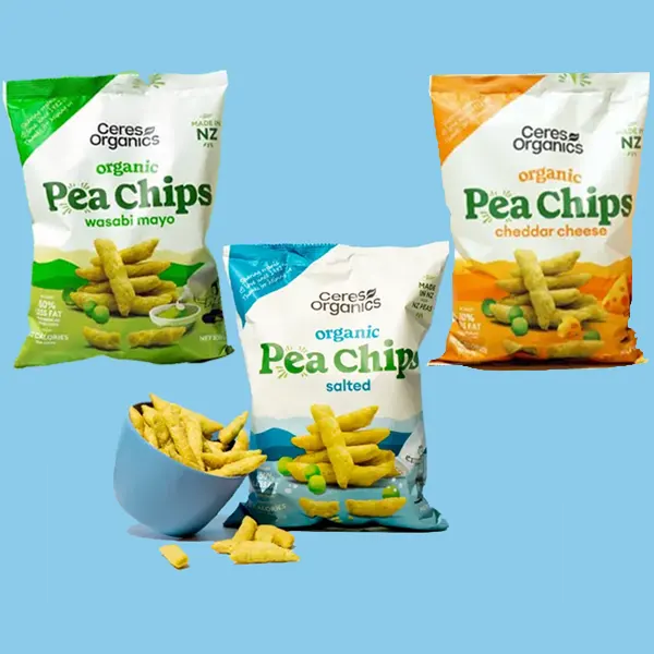 Ceres Organics NZ Made Organic Pea Chips Healthy Snacks NZ