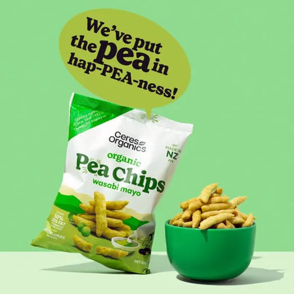 Organic, NZ Made, Organic Pea Chips - Healthy Snacks NZ