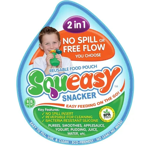 Squeasy Snacker Silicone Reusable Food Pouch, 180ml - Healthy Snacks NZ