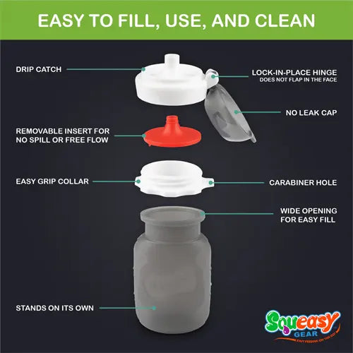 Squeasy Snacker Silicone Reusable Food Pouch, 180ml - Healthy Snacks NZ