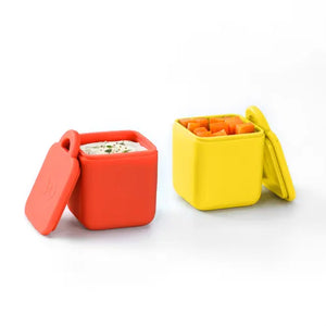 OmieSnack Silicone Snack Box - Green - Lunchbox Mini