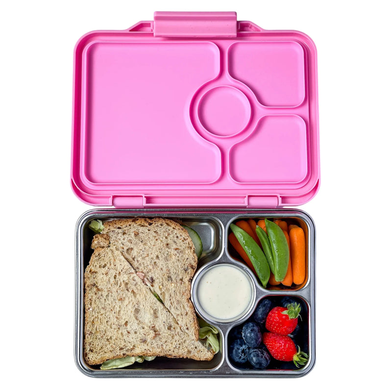 Yumbox Prêt, Stainless Steel 4 Compartment Lunchbox - Healthy Snacks NZ