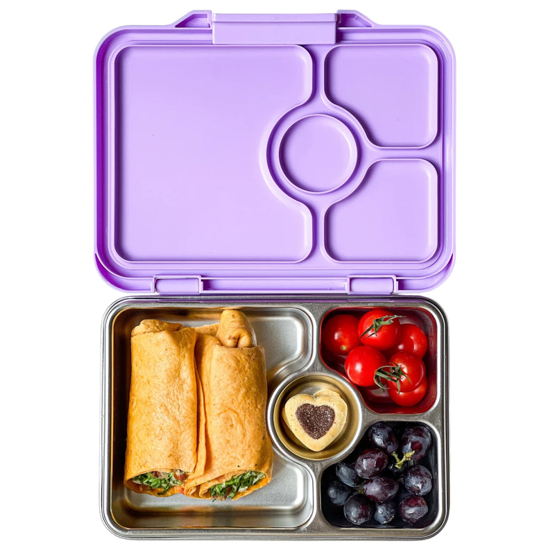 Yumbox Prêt, Stainless Steel 4 Compartment Lunchbox - Healthy Snacks NZ