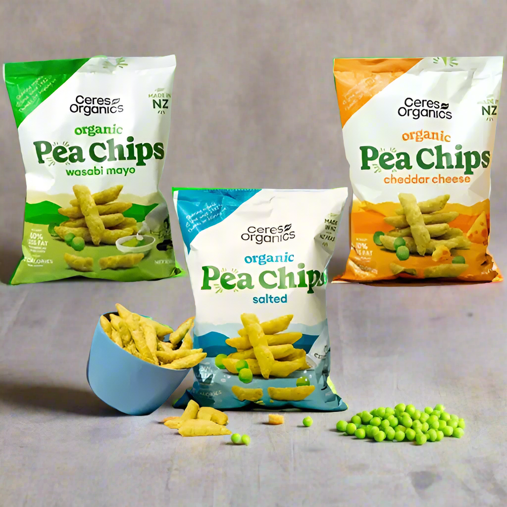 Organic, NZ Made, Organic Pea Chips - Healthy Snacks NZ