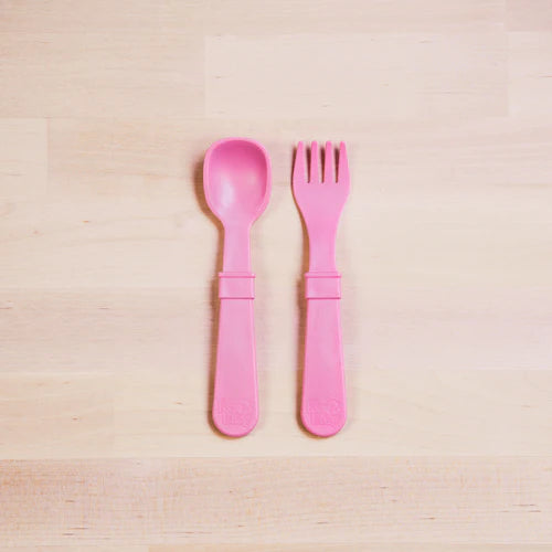 (2pc) Re-Play Utensils Baby Pink - Healthy Snacks NZ