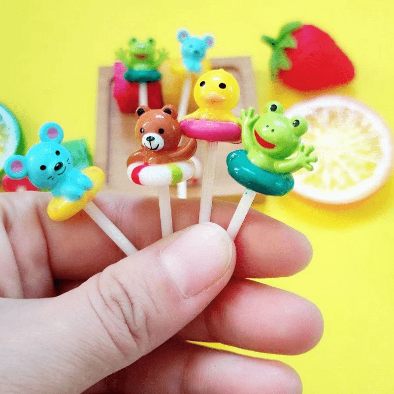 (8pc) 3D Food Picks, Frog