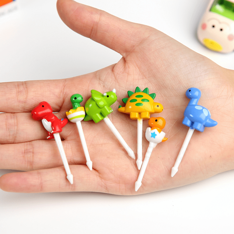 (6pc) 3D Food Picks, Dinosaurs - Healthy Snacks NZ