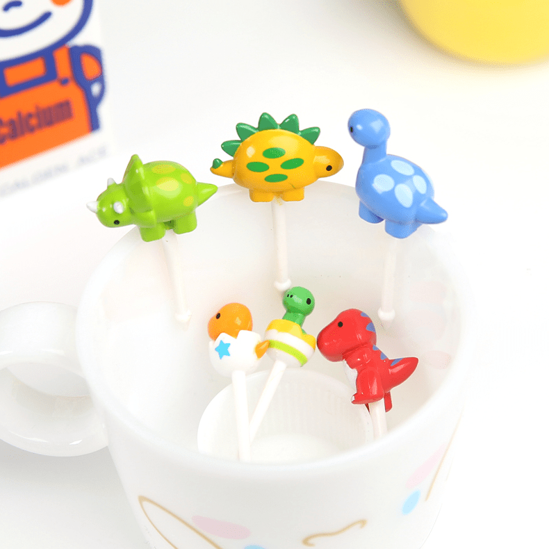 (6pc) 3D Food Picks, Dinosaurs - Healthy Snacks NZ
