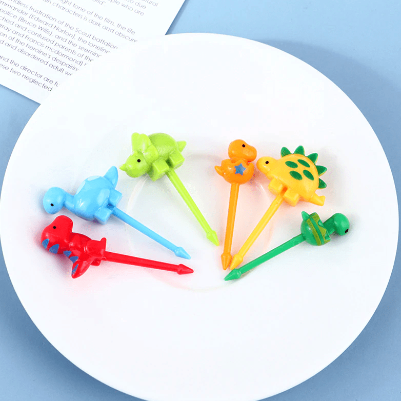 (6pc) 3D Food Picks, Dinosaurs - Healthy Snacks NZ