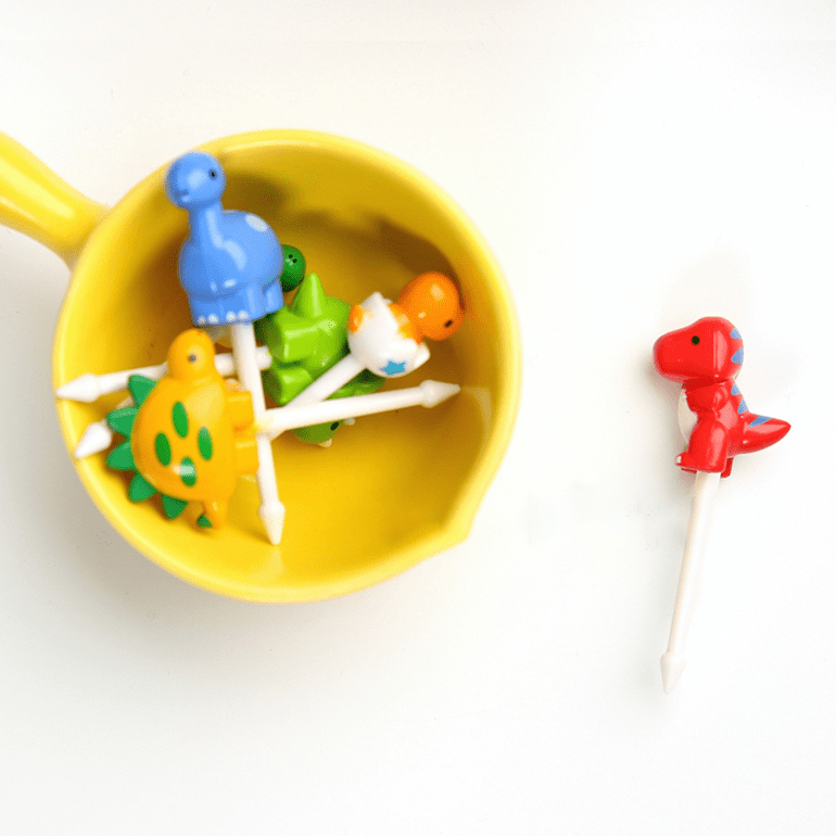 (6pc) 3D Food Picks, Dinosaurs - Healthy Snacks NZ