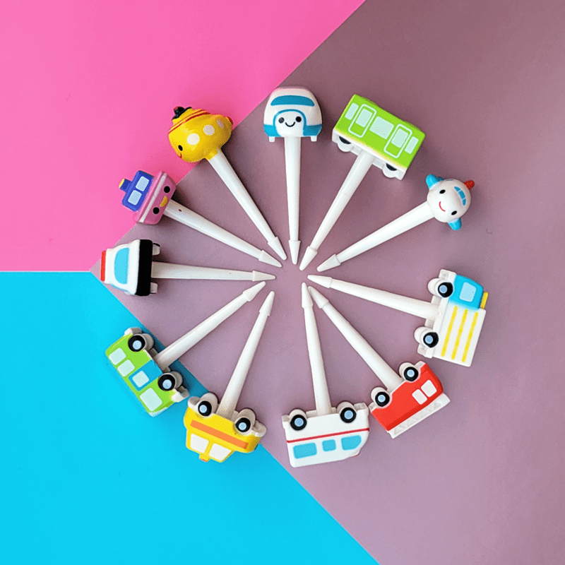 (11pc) 3D Food Picks, Transport - Healthy Snacks NZ