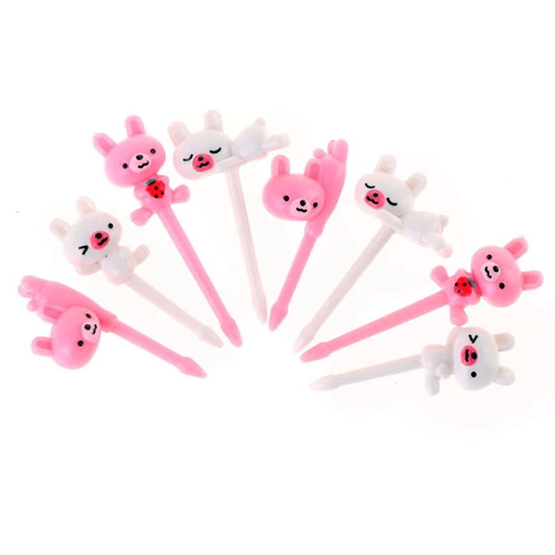 (8pc) 3D Food Picks, Bunny - Healthy Snacks NZ