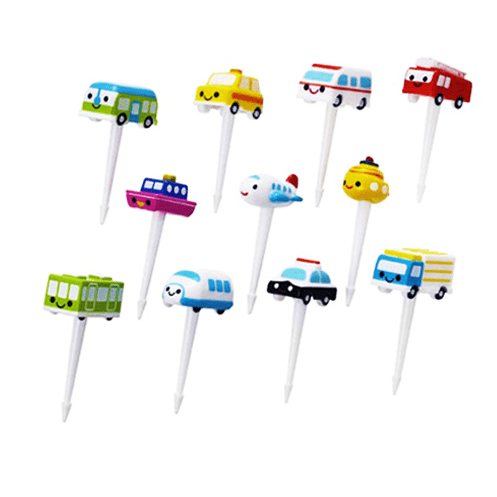 (11pc) 3D Food Picks, Transport - Healthy Snacks NZ