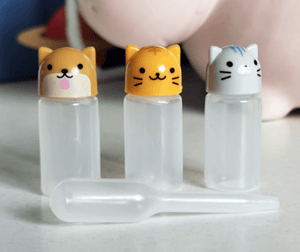 (3pc) Mini Sauce Bottle with Dropper, Cats