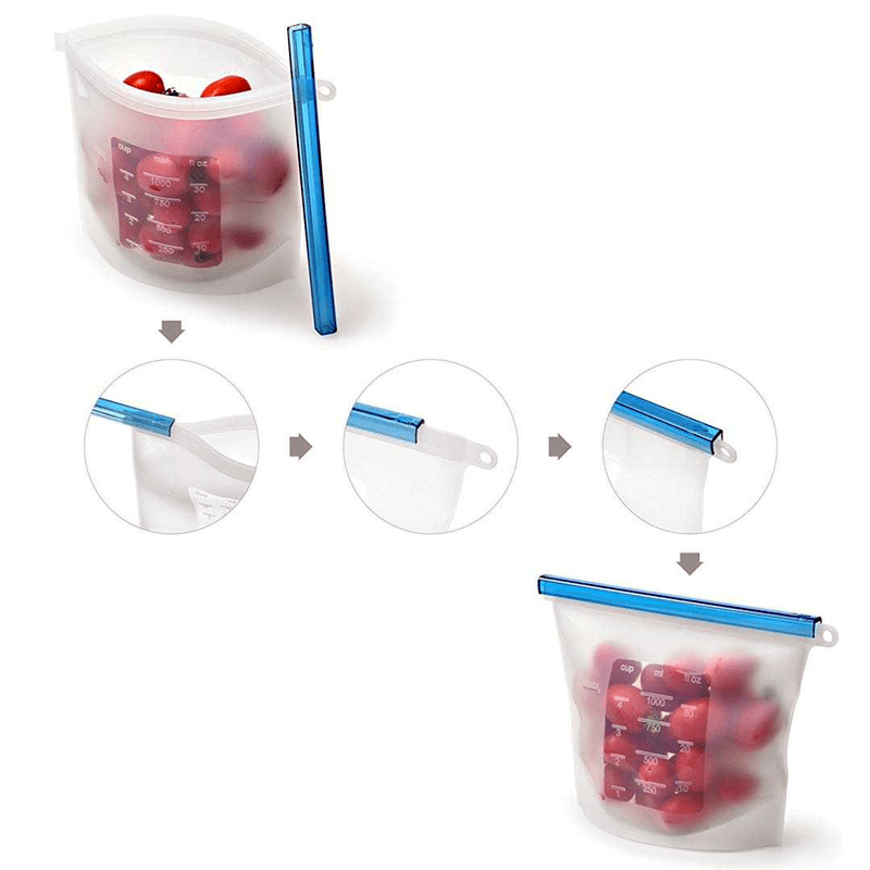 (3pc) Silicone Food Bags, Multiple Sizes - Healthy Snacks NZ