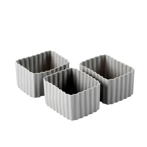 (3pc) Little Lunch Box Co, Bento Cups, Rectangular Small, Grey - Healthy Snacks NZ