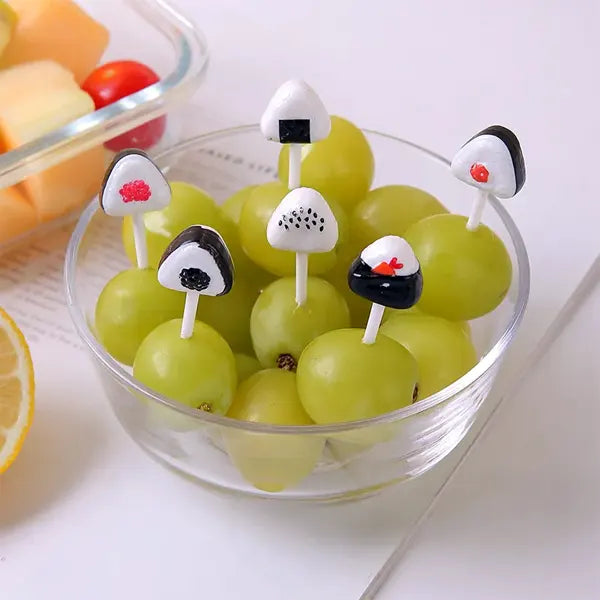 (6pc) 3D Food Picks, Onigiri Sushi - Healthy Snacks NZ