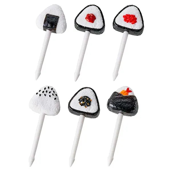 (6pc) 3D Food Picks, Onigiri Sushi - Healthy Snacks NZ