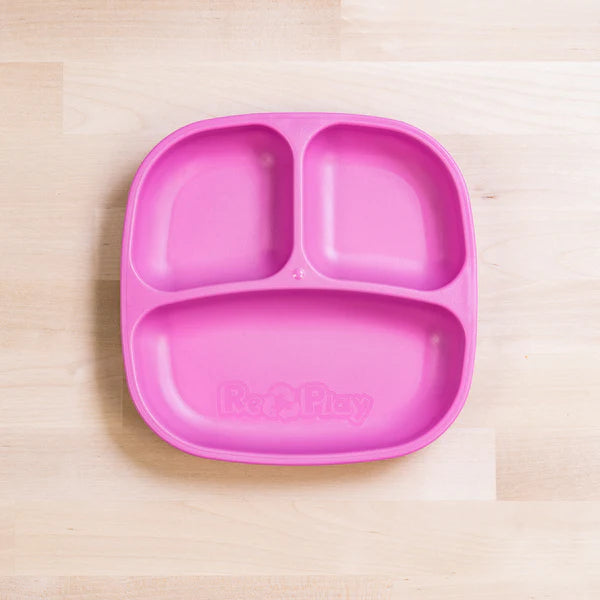 Re-Play Divided Plate Bright Pink - Healthy Snacks NZ
