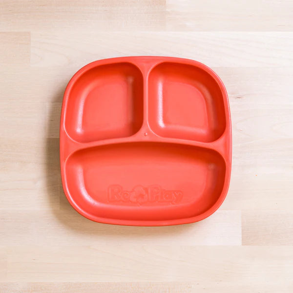 Re-Play Divided Plate Red - Healthy Snacks NZ