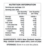 Load image into Gallery viewer, Healthy Snacks NZ - Dried New Zealand Apple Rings - Nutrition
