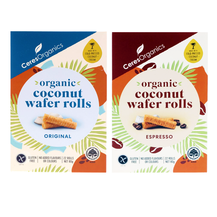 Ceres Organics Coconut Wafer Rolls - Healthy Snacks NZ