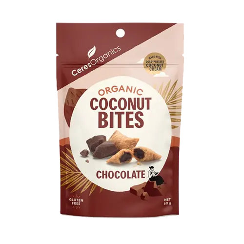 Organic Chocolate Filled Coconut Bites (GF/DF), 60g - Healthy Snacks NZ