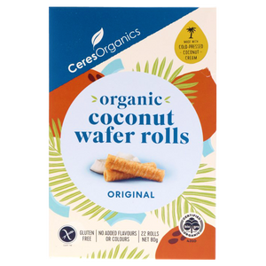 Organic Coconut Wafer Rolls, Original - Healthy Snacks NZ