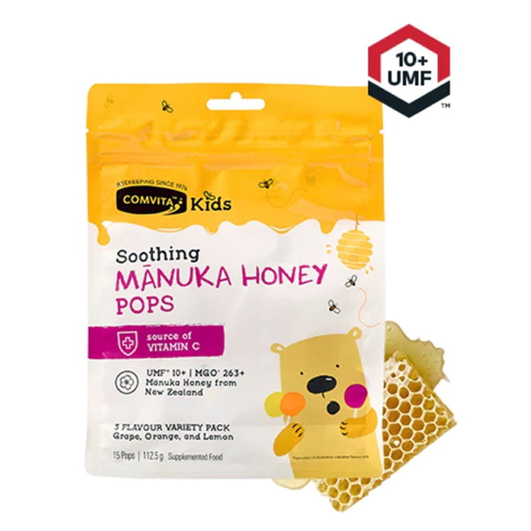 Comvita Kids UMF 10+ Manuka Honey Soothing Pops 15 Pack - Healthy Snacks NZ - Order Online