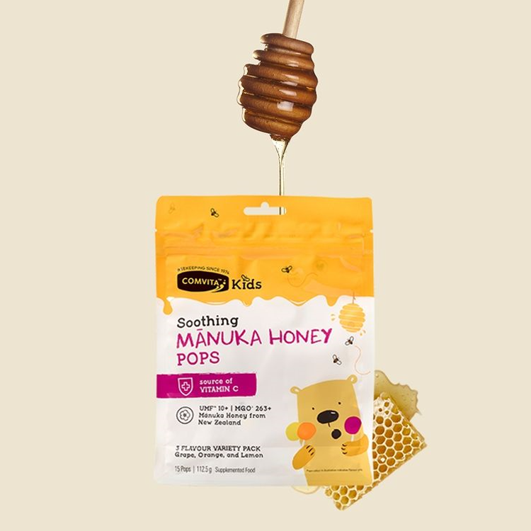 Comvita Kids UMF 10+ Manuka Honey Soothing Pops 15 Pack - Healthy Snacks NZ - Order Online