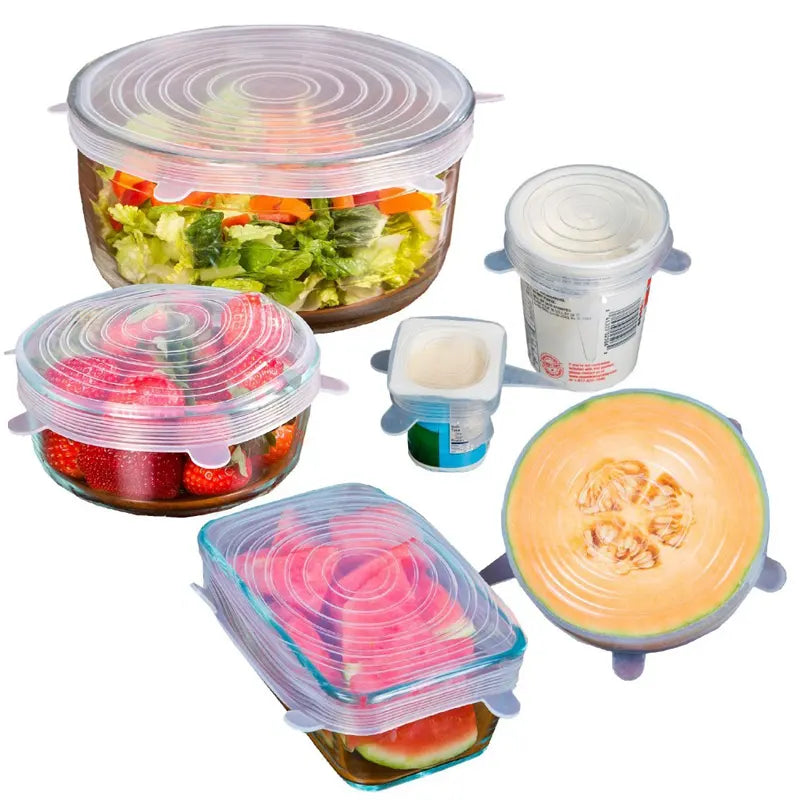 (6pc) Premium Reusable Silicone Stretchy Lids - Healthy Snacks NZ