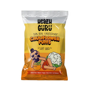 Health Guru Cauliflower Puffs, Multiple Flavours (GF/DF/V), Just BBQ, 56g - Healthy Snacks NZ