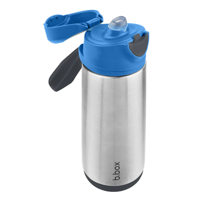 500ml insulated sport spout bottle, blue slate- Healthy Snacks NZ