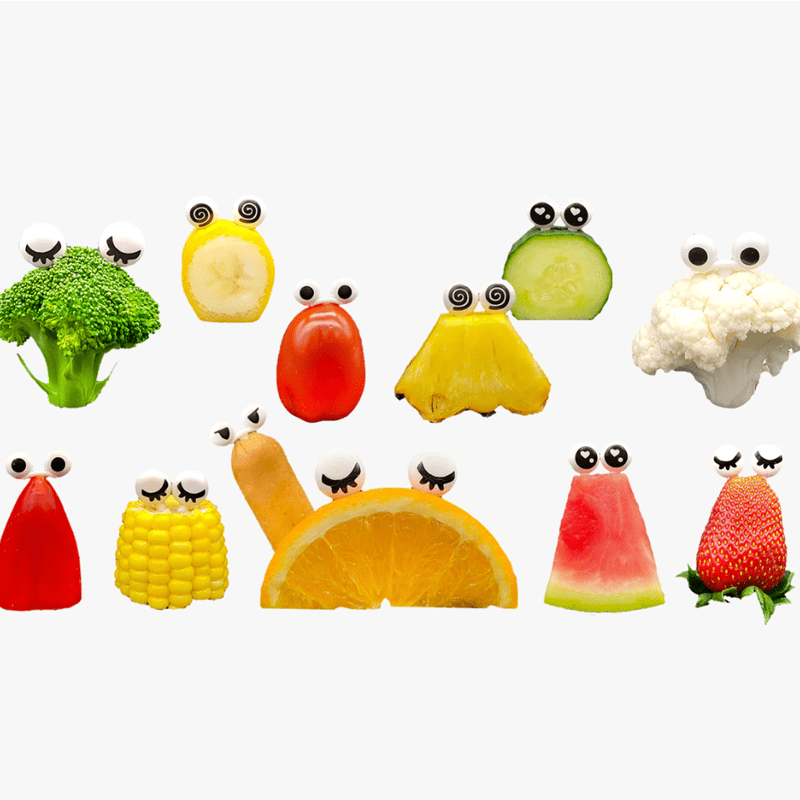 (10pc) Food Picks, Googly Eyes - Healthy Snacks NZ