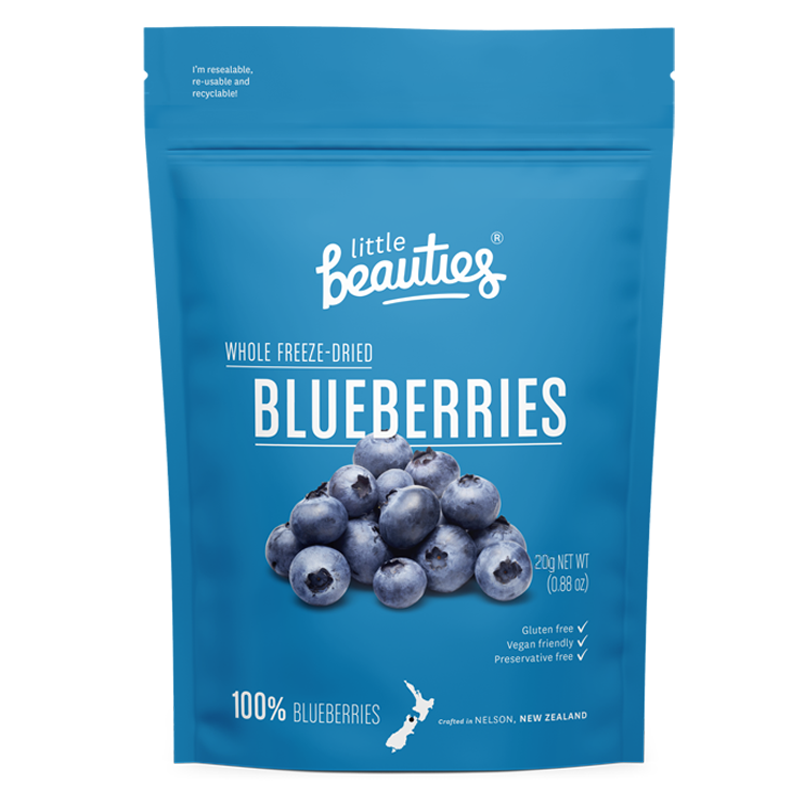 Freeze-Dried Whole NZ Blueberries, 25g - Healthy Snacks NZ