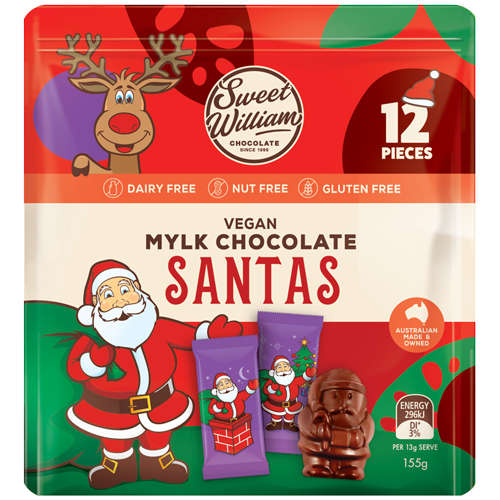 Sweet William Chocolate Santa (DF/GF) - Healthy Snacks NZ