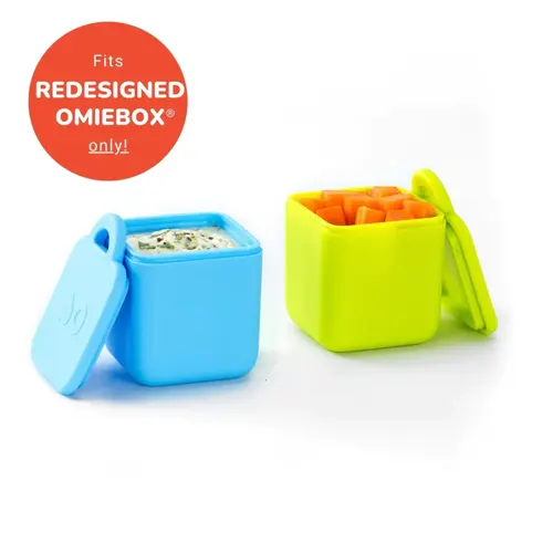 (2pc) OmieBox Silicone Dip Containers, Assorted Colours - Healthy Snacks NZ