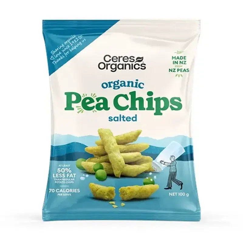 Organic, NZ Made, Salted Pea Chips - Healthy Snacks NZ