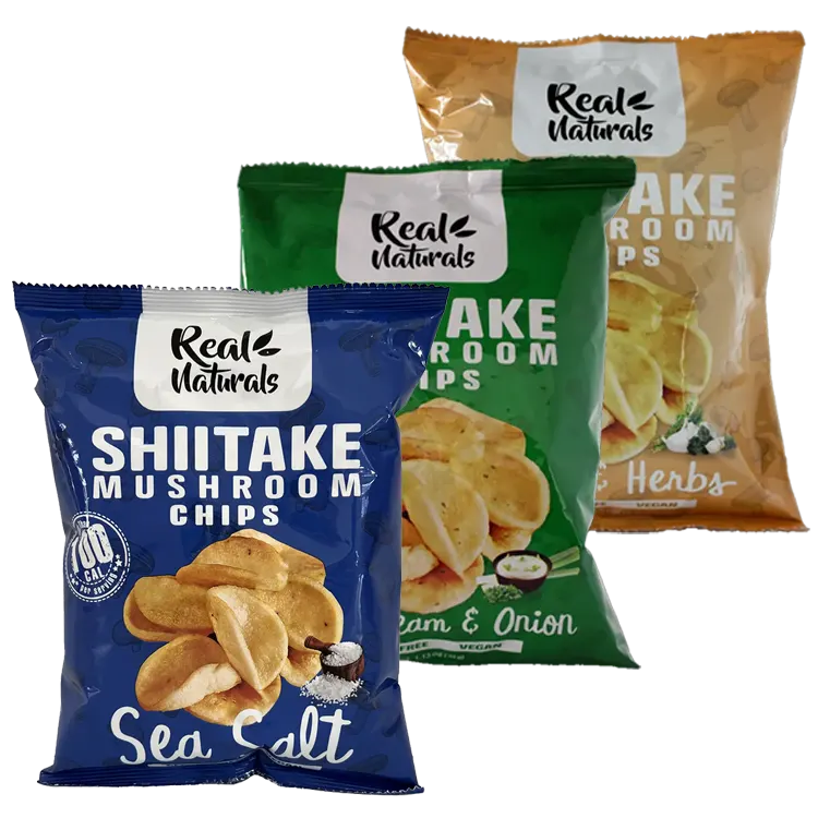 Real Naturals, Shiitake Mushroom Chips - Healthy Snacks NZ