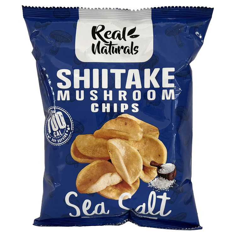 Real Naturals, Shiitake Mushroom Chips, Sea Salt - Healthy Snacks NZ