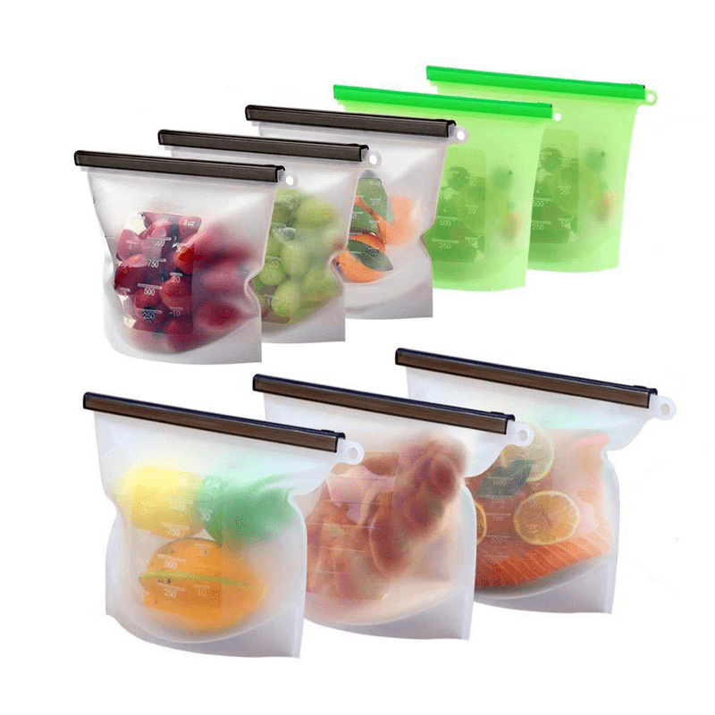 (3pc) Silicone Food Bags, Multiple Sizes - Healthy Snacks NZ