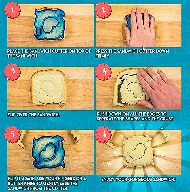 Sandwich/Cookie Cutters - How to Instructions- Healthy Snacks NZ - Buy Online