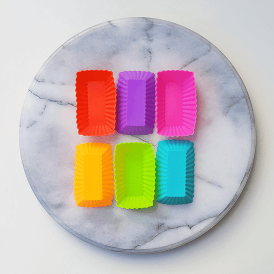 (6pc) Silicone Food Cups, Rectangular - Healthy Snacks NZ