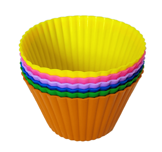 (6pc) Premium Extra Thick Jumbo Silicone Food Cups, Mixed Colours - Healthy Snacks NZ