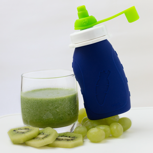Reusable Silicone Yoghurt Pouch, 180ml, Blue - Healthy Snacks NZ