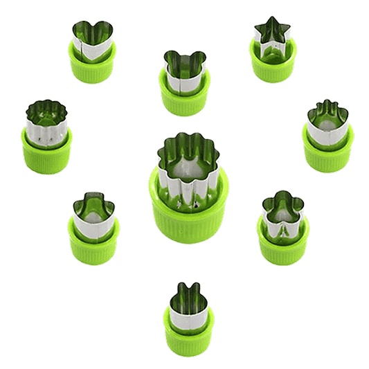 (9pc) Stainless Steel Fruit & Vege Cutters Set - Healthy Snacks NZ