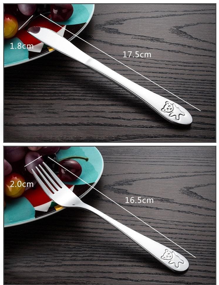 (4pc) Stainless Steel Kids Cutlery Set