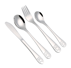 (4pc) Stainless Steel Kids Cutlery Set